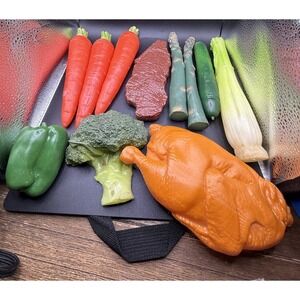 Vintage Realist Play Food Veggies, Chicken, Meat 1987 MTC